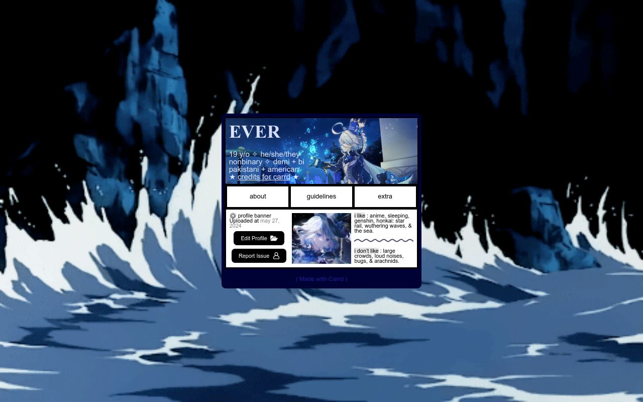 Carrd profile picture for @ever